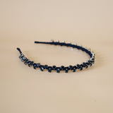 Narrow Studs Headband Navy Black