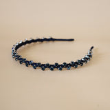 Narrow Studs Headband Navy Black