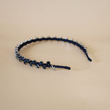 Narrow Studs Headband Navy Black
