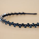 Narrow Studs Headband Navy Black