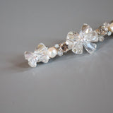 Clear White Flower Barrette