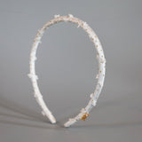 Tight Headband White Gold Dot with White