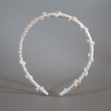 Tight Headband White Gold Dot with White