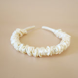 Gather Headband Satin Milky White
