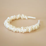Gather Headband Satin Milky White