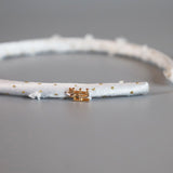 Tight Headband White Gold Dot with White