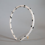 Tight Headband White Gold Dot with Black