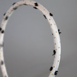 Tight Headband White Gold Dot with Black