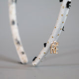 Tight Headband White Gold Dot with Black