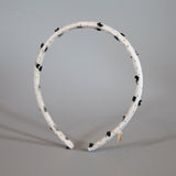 Tight Headband White Gold Dot with Black