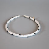Tight Headband White Gold Dot with Black