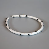Tight Headband White Gold Dot with Black