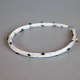 Tight Headband White Gold Dot with Black