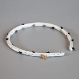 Tight Headband White Gold Dot with Black