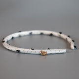 Tight Headband White Gold Dot with Black