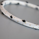 Tight Headband White Gold Dot with Black