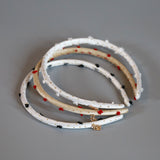 Tight Headband White Gold Dot with Black
