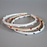 Tight Headband White Gold Dot with Black