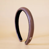 Slender Headband Eco Brown Leather No Studs