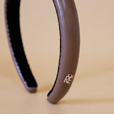Slender Headband Eco Brown Leather No Studs
