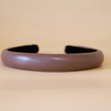 Slender Headband Eco Brown Leather No Studs