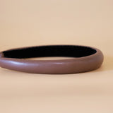 Slender Headband Eco Brown Leather No Studs
