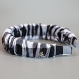 Wide Gather Headband Black Gingham Check