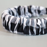 Wide Gather Headband Black Gingham Check