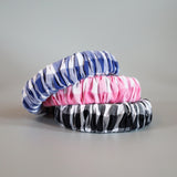 Wide Gather Headband Black Gingham Check