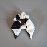 Big Ribbon White Black Scrunchie