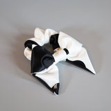 Big Ribbon White Black Scrunchie
