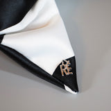 Big Ribbon White Black Scrunchie