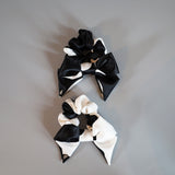Big Ribbon White Black Scrunchie