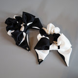 Big Ribbon White Black Scrunchie
