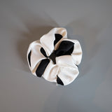 White Black Big Dot Scrunchie
