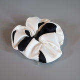 White Black Big Dot Scrunchie