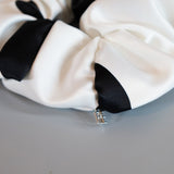 White Black Big Dot Scrunchie