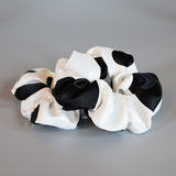 White Black Big Dot Scrunchie