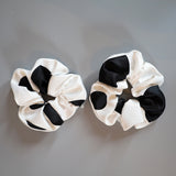 White Black Big Dot Scrunchie