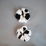 White Black Big Dot Scrunchie