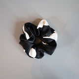 Black White Big Dot Scrunchie