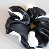Black White Big Dot Scrunchie