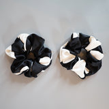 Black White Big Dot Scrunchie