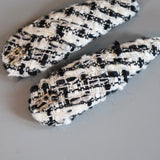 RE Hair Pin White Black Tweed