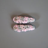 RE Hair Pin Pink Black Tweed