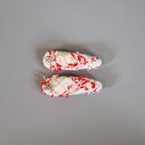 RE Hair Pin White Red Tweed