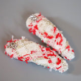 RE Hair Pin White Red Tweed