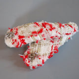 RE Hair Pin White Red Tweed