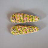 RE Hair Pin Green Pink Tweed