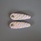 RE Hair Pin White Pink Tweed